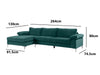 Ronni Sectional Sofa Velvet Green
