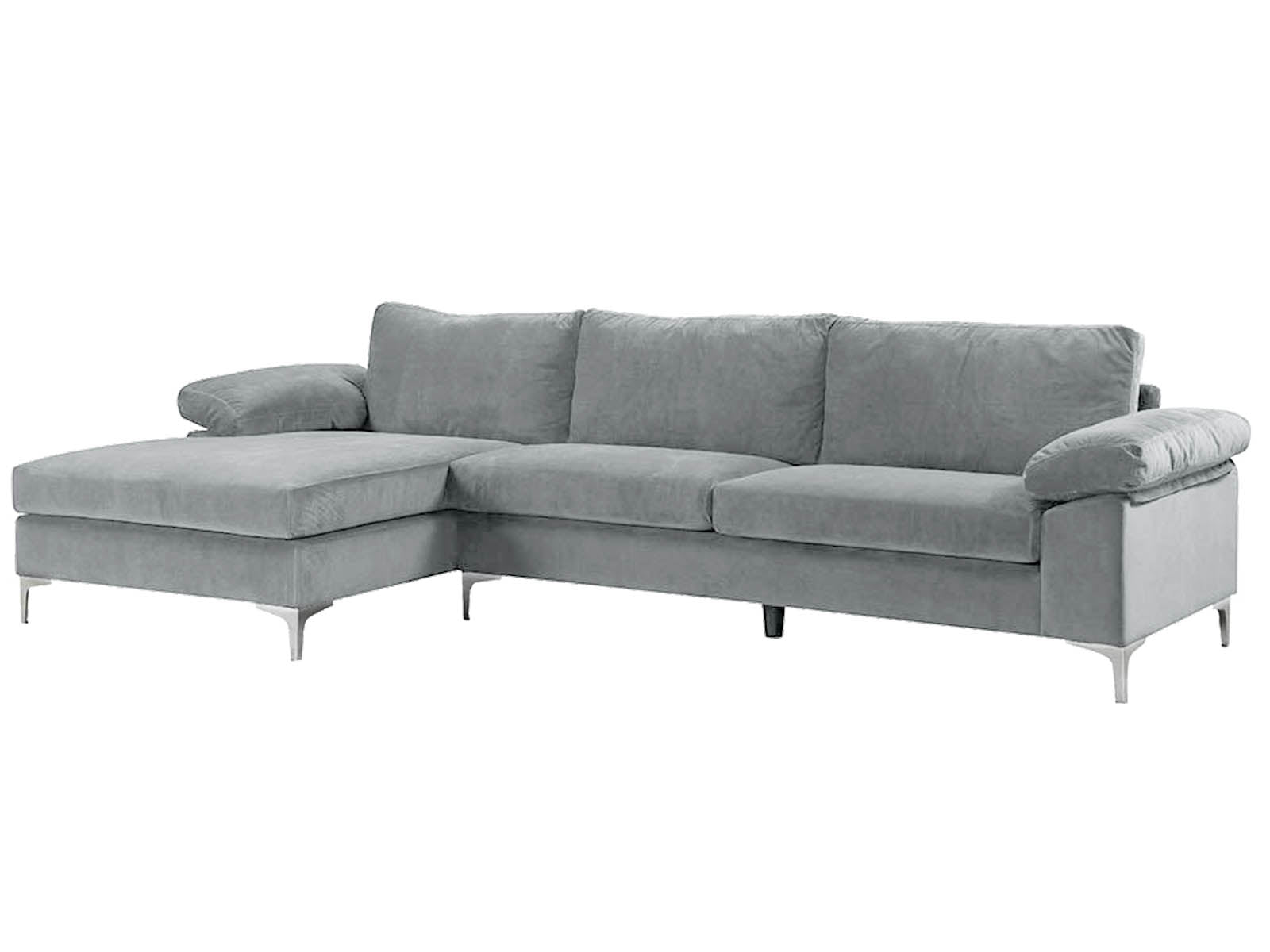 T Ronni Sectional Sofa Velvet Grey