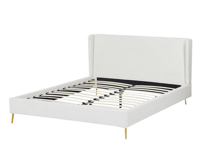 T Santos Boucle Bed Frame Double White