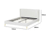 T Santos Boucle Bed Frame Double White