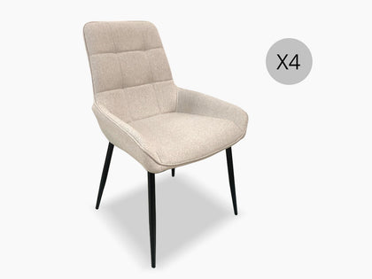 Norren Dining Chair Beige x4