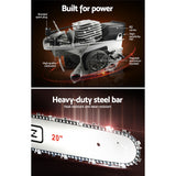 DS NA 62CC Chainsaw Commercial Petrol 20" Bar E-Start 20 Bar Pruning Chain Saw