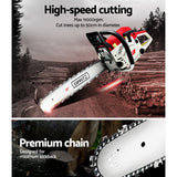 DS NA 62CC Chainsaw Commercial Petrol 20" Bar E-Start 20 Bar Pruning Chain Saw