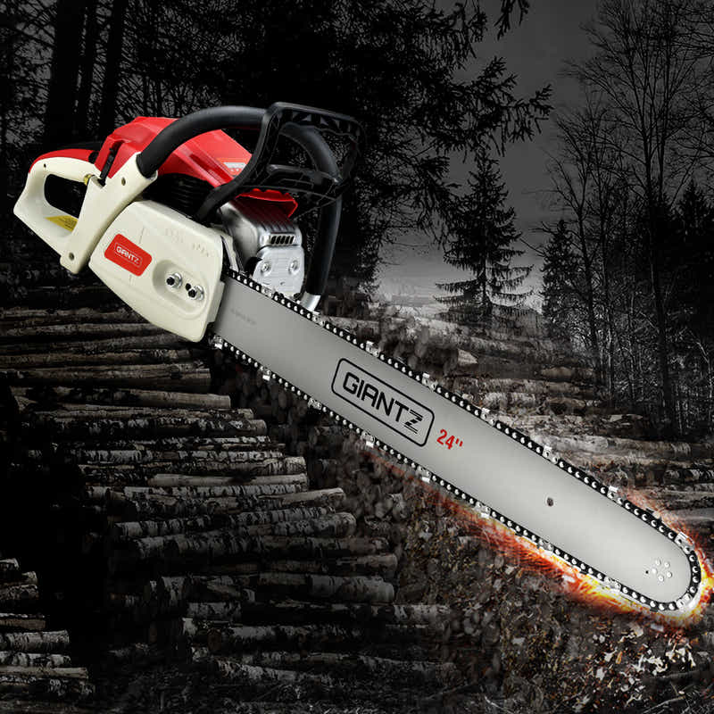 DS NA Giantz 88cc Commercial Petrol Chainsaw E-Start 24 Bar Pruning Chain Saw