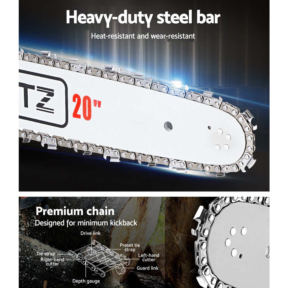 DS NA GIANTZ 52CC Petrol Commercial Chainsaw Chain Saw Bar E-Start Pruning
