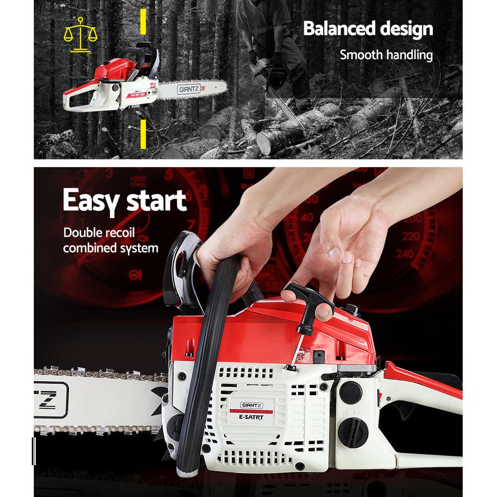 DS NA GIANTZ 52CC Petrol Commercial Chainsaw Chain Saw Bar E-Start Pruning