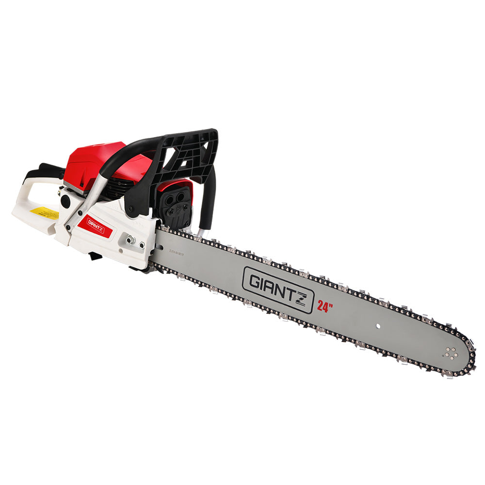 DS NA 62cc Chainsaw Petrol Commercial 24" Bar E-Start Tree Chain Saw 5.2HP