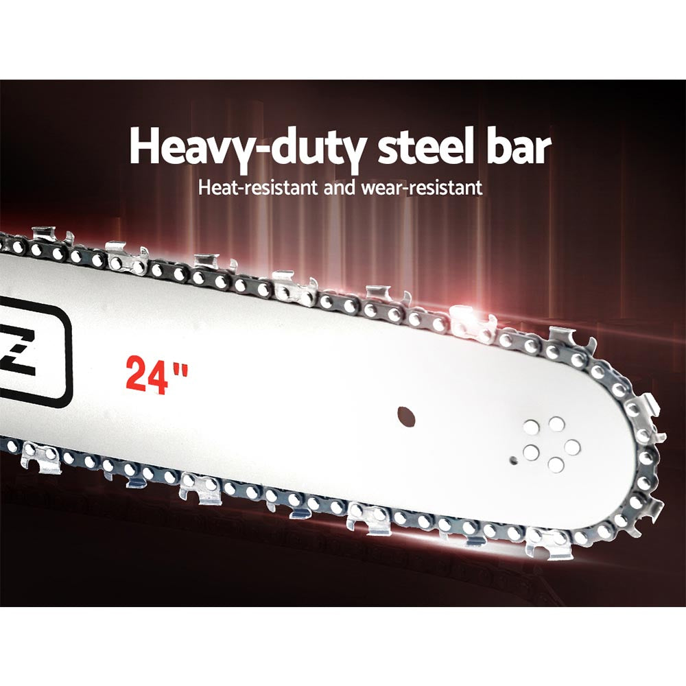 DS NA 62cc Chainsaw Petrol Commercial 24" Bar E-Start Tree Chain Saw 5.2HP