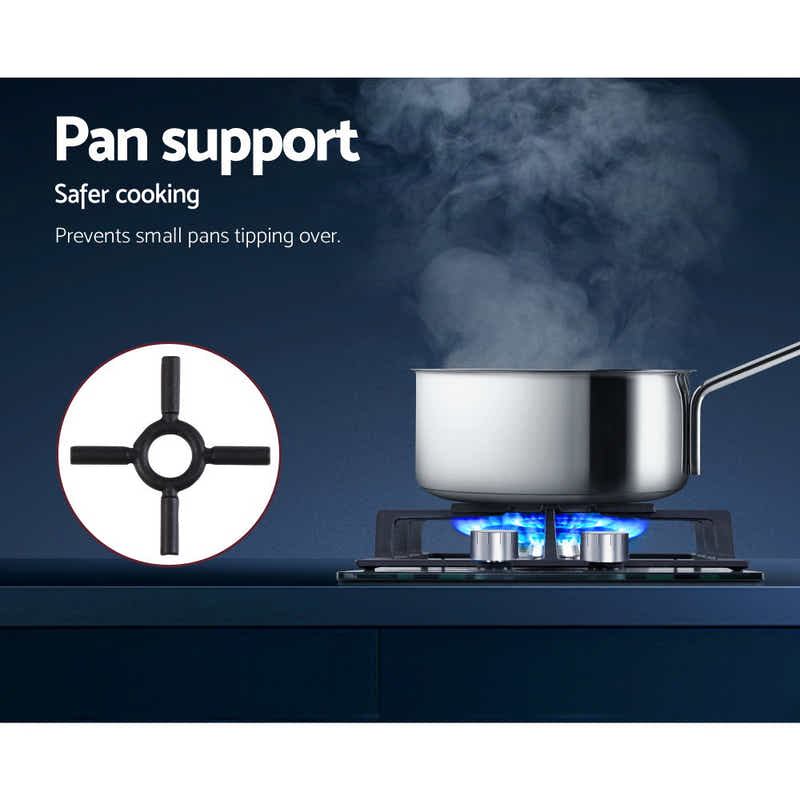 DS NA Gas Cooktop 30cm Gas Stove Cooker 2 Burner Cook Top Konbs NG LPG Black