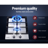 DS NA Gas Cooktop 30cm Gas Stove Cooker 2 Burner Cook Top Konbs NG LPG Steel