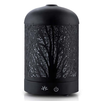 DS NA Aroma Aromatherapy LED Night Light Iron Air  Black Forrest Pattern 160ml