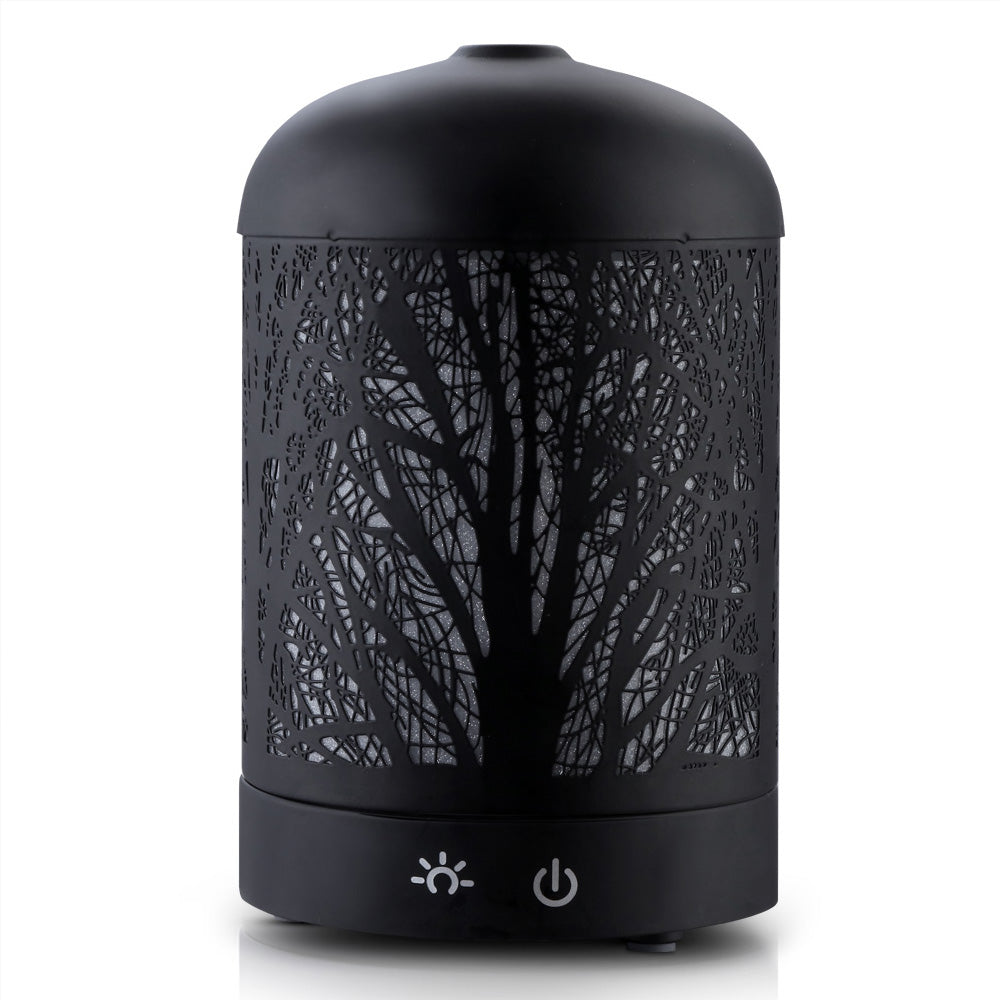 DS NA Aroma Aromatherapy LED Night Light Iron Air  Black Forrest Pattern 160ml