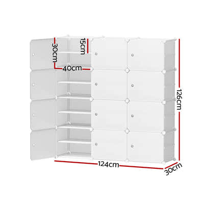 DS NA Artiss DIY Shoe Box Shoe Cabinet White Storage  Portable Organiser Stand