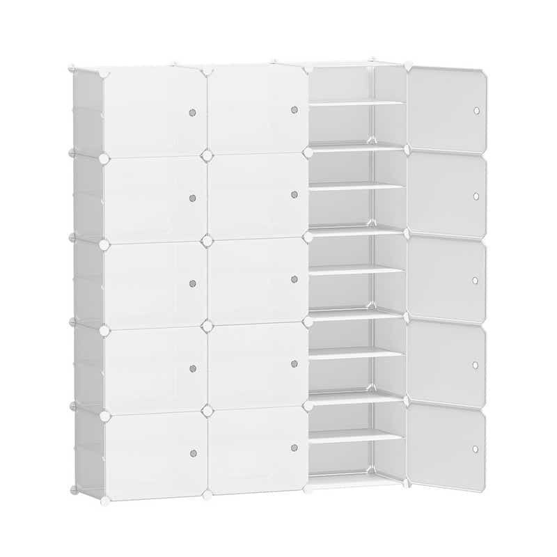 DS NA Artiss Shoe Cabinet DIY Shoe Box White  Portable Organiser Storage Stand