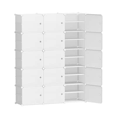 DS NA Artiss Shoe Cabinet DIY Shoe Box White  Portable Organiser Storage Stand