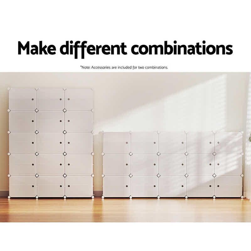 DS NA Artiss Shoe Cabinet DIY Shoe Box White  Portable Organiser Storage Stand