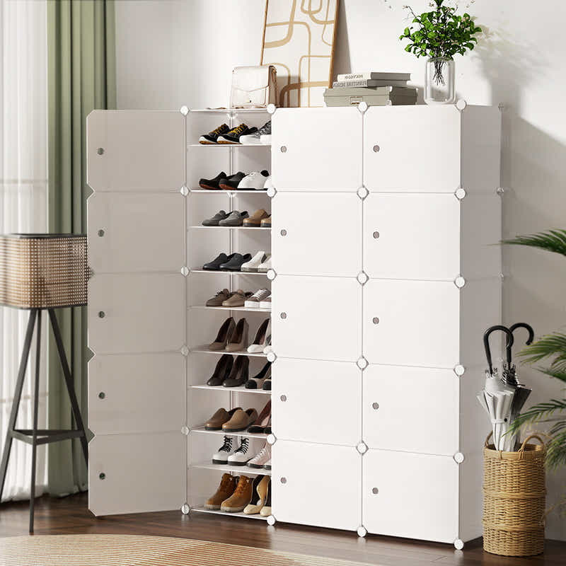 DS NA Artiss Shoe Cabinet DIY Shoe Box White  Portable Organiser Storage Stand