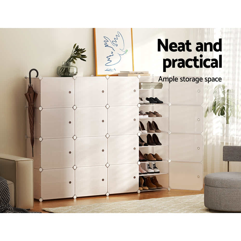 DS NA Artiss DIY Shoe Cabinet Shoe Box White Storage  Portable Organiser Stand