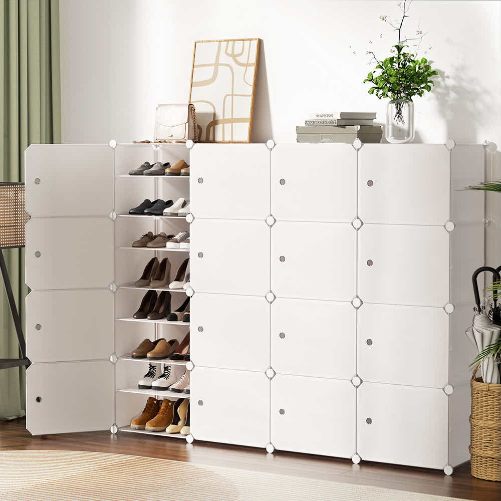 DS NA Artiss DIY Shoe Cabinet Shoe Box White Storage  Portable Organiser Stand