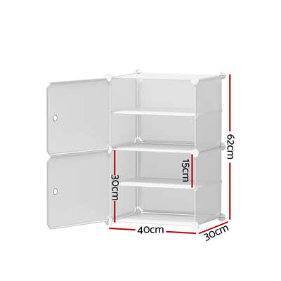 DS NA Artiss Shoe Cabinet DIY Shoe Box White Storage Portable Organiser Stand