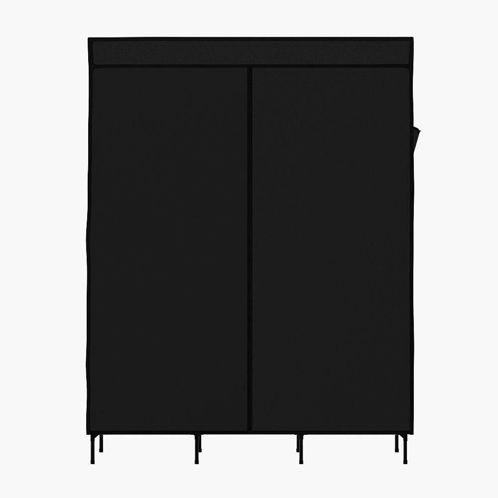 DS NA Artiss Clothes Wardrobe Storage Large Portable Organiser with Shelf Black