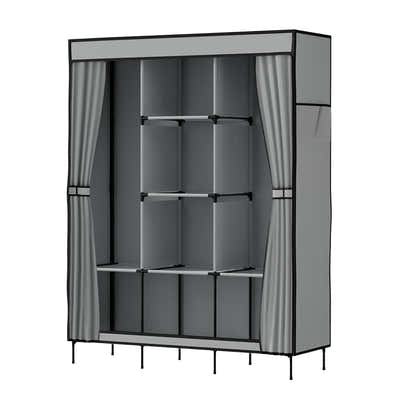 Artiss Clothes Wardrobe Storage Large Portable Organiser with Shelf Grey