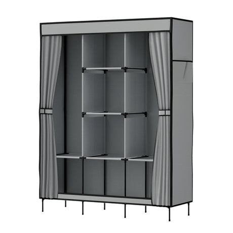 DS NA Artiss Clothes Wardrobe Storage Large Portable Organiser with Shelf Grey