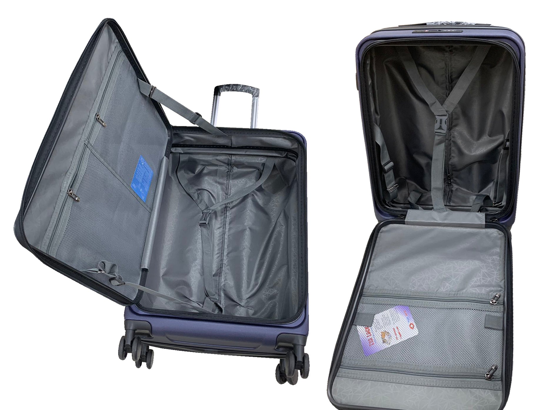 3-piece Front Open Luggage Set - Blue