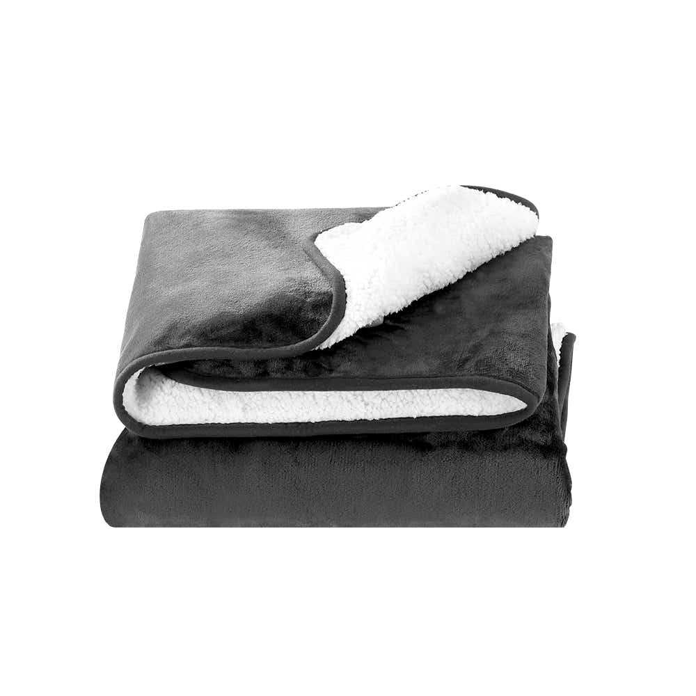 DS NA Electric Throw Rug Heated Blanket Washable Snuggle Flannel Winter Grey