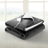 DS NA Electric Throw Rug Heated Blanket Washable Snuggle Flannel Winter Grey