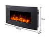Electric Fireplace Wall Mounted Black Curved Glass Panel 36"
