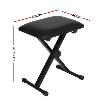 DS NA  Piano Stool Adjustable Height Keyboard Seat Portable Bench Chair Black
