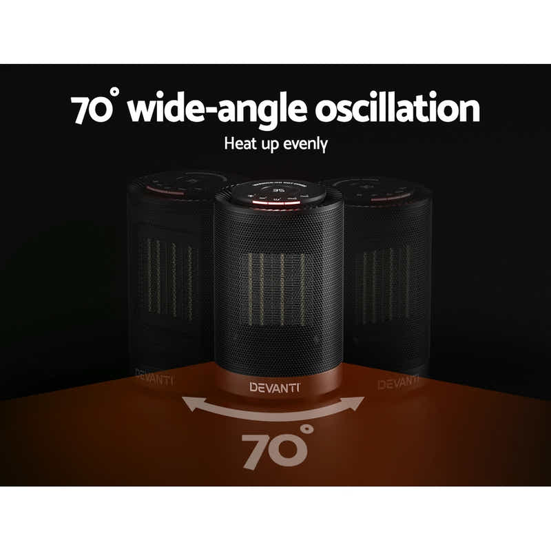 Electric Fan Heater Portable Ceramic Standing Room Office Heaters 1200W