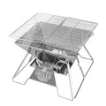DS NA Camping Fire Pit BBQ 2-in-1 Grill Smoker Outdoor Portable Stainless Steel
