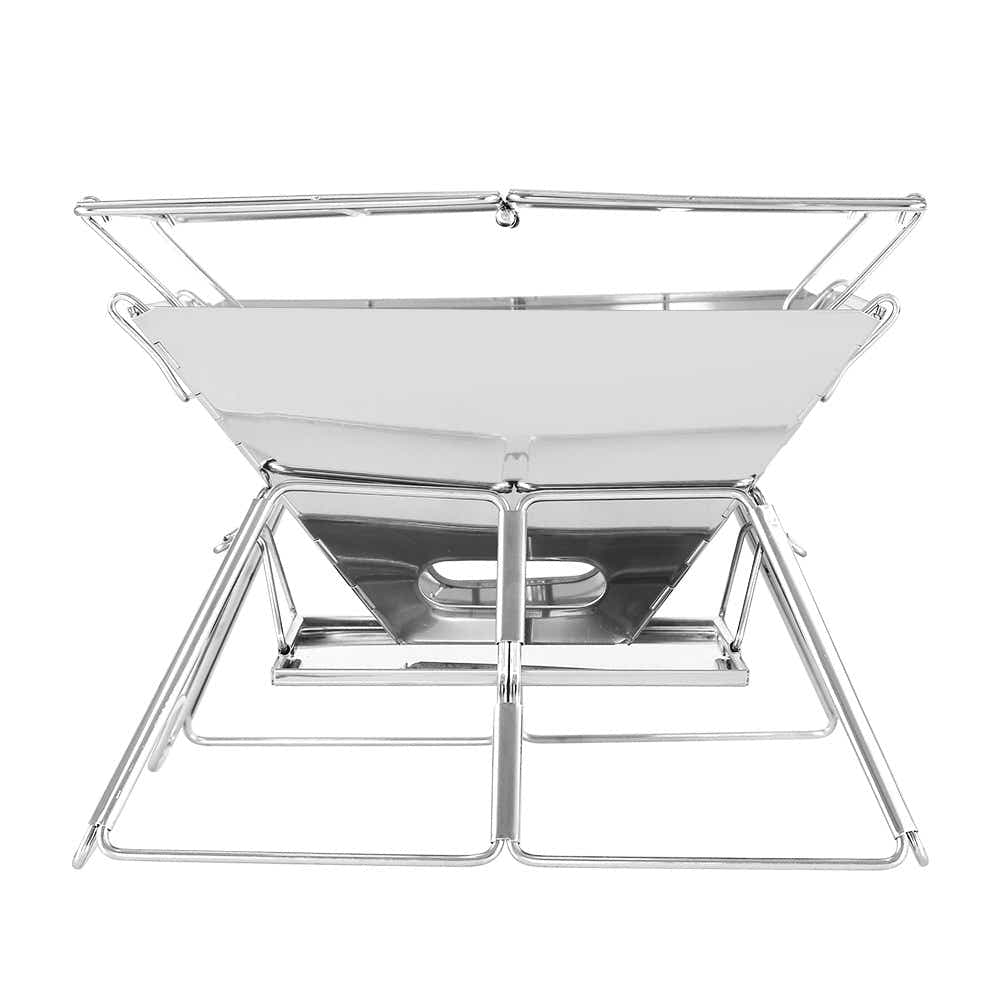 DS NA Camping Fire Pit BBQ 2-in-1 Grill Smoker Outdoor Portable Stainless Steel