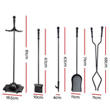 DS NA Grillz Fireplace Tool Set Fire Place Tools Poker Brush Shovel Stand Tongs