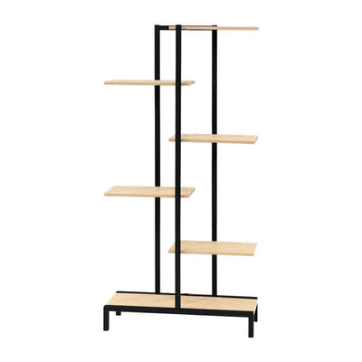 DS NA 6-tier Indoor Outdoor Metal Wood Plant Stand Garden Shelf Garden Display