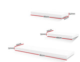 DS NA Artiss 3 Piece Floating Wall Shelves - White