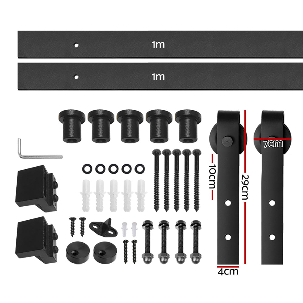 DS NA Sliding Barn Door Hardware Track Set 2m Roller Kit Slide Office Bedroom
