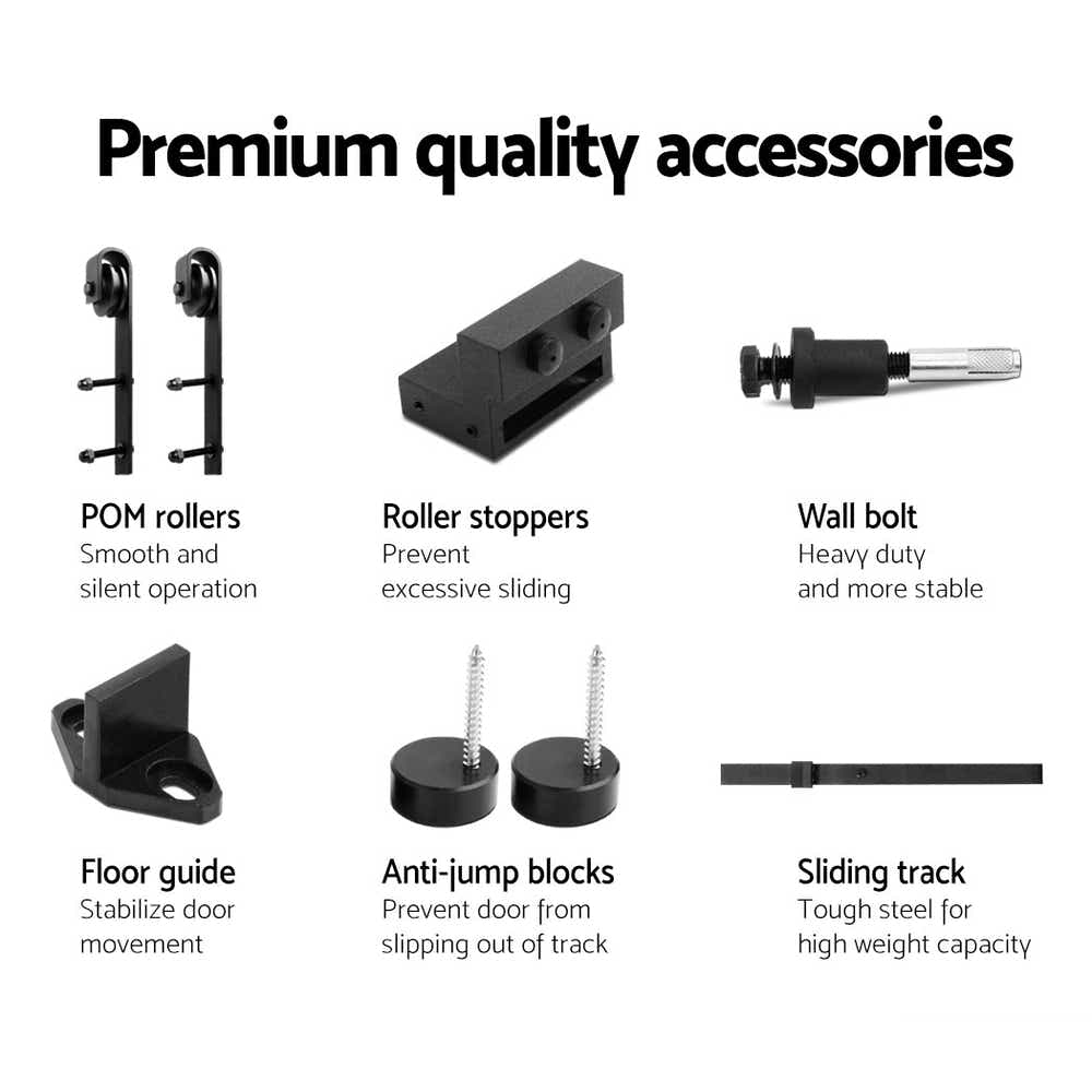DS NA Sliding Barn Door Hardware Track Set 2m Roller Kit Slide Office Bedroom