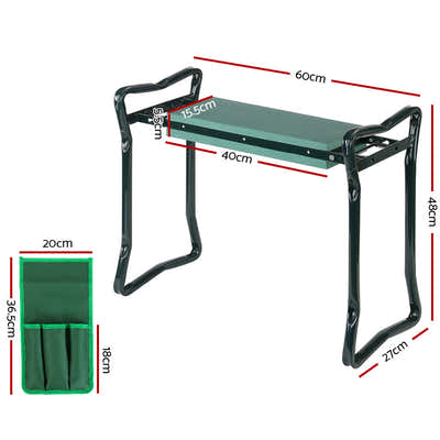 DS NA Garden Kneeler Padded Seat Stool Outdoor Bench Knee Pad Foldable 3-in-1