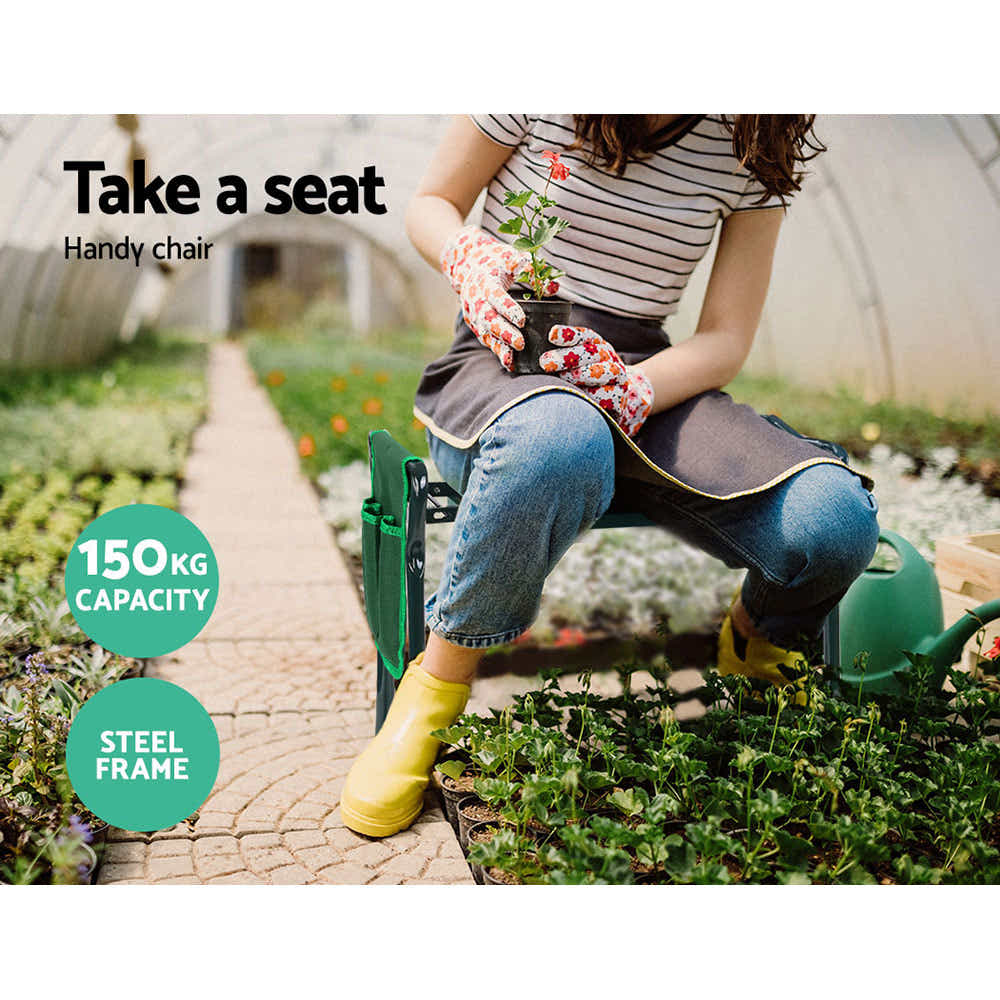 DS NA Garden Kneeler Padded Seat Stool Outdoor Bench Knee Pad Foldable 3-in-1