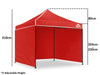 DS Gazebo C Silver coated roof 3x3m Red
