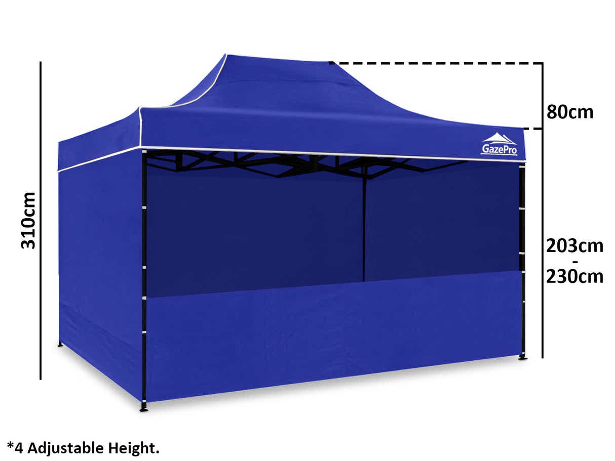 Gazebo with Silver-Coated Roof 3m x 4.5m - Blue