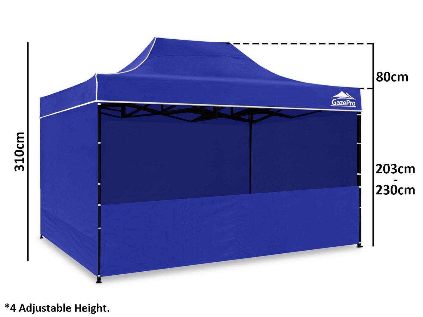 Gazebo Silver coated roof 3x4.5M Blue