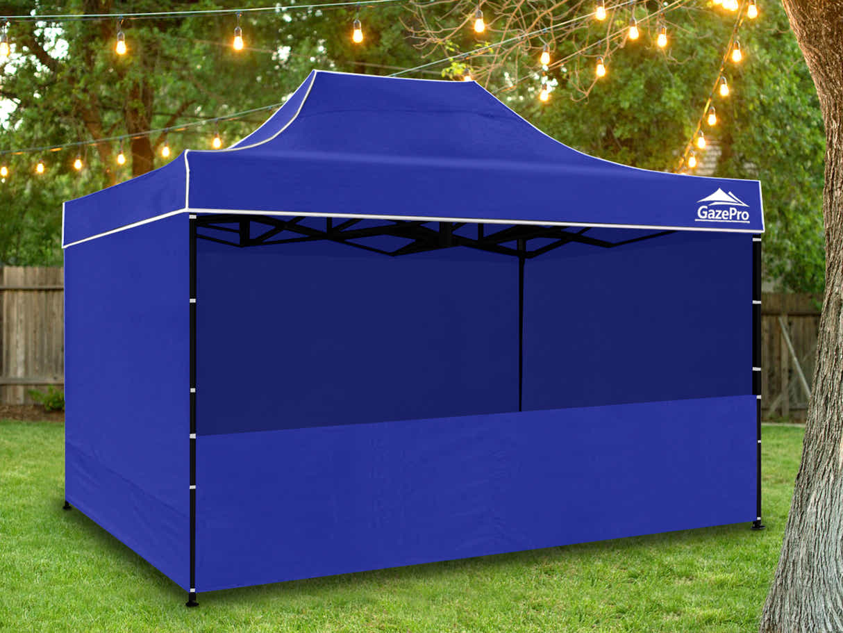 Gazebo with Silver-Coated Roof 3m x 4.5m - Blue