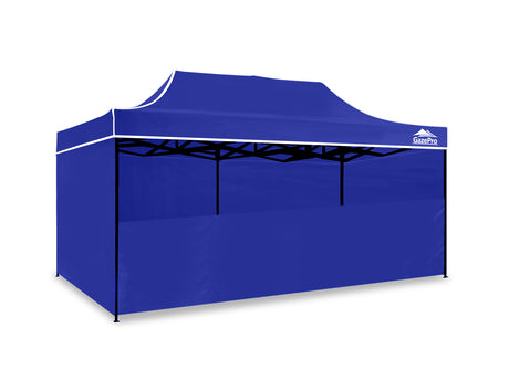 Gazebo Silver coated roof 3x6m Blue