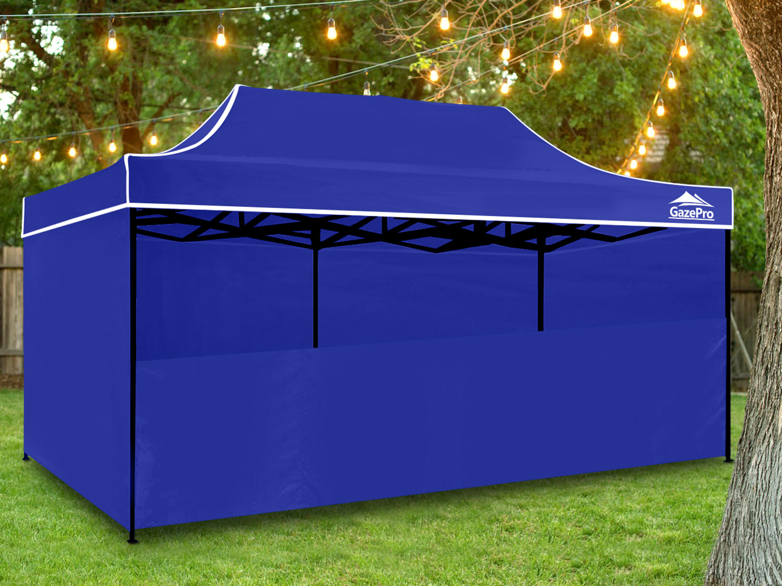 Gazebo Silver coated roof 3x6m Blue