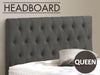Rakel Headboard Queen Fabric Grey