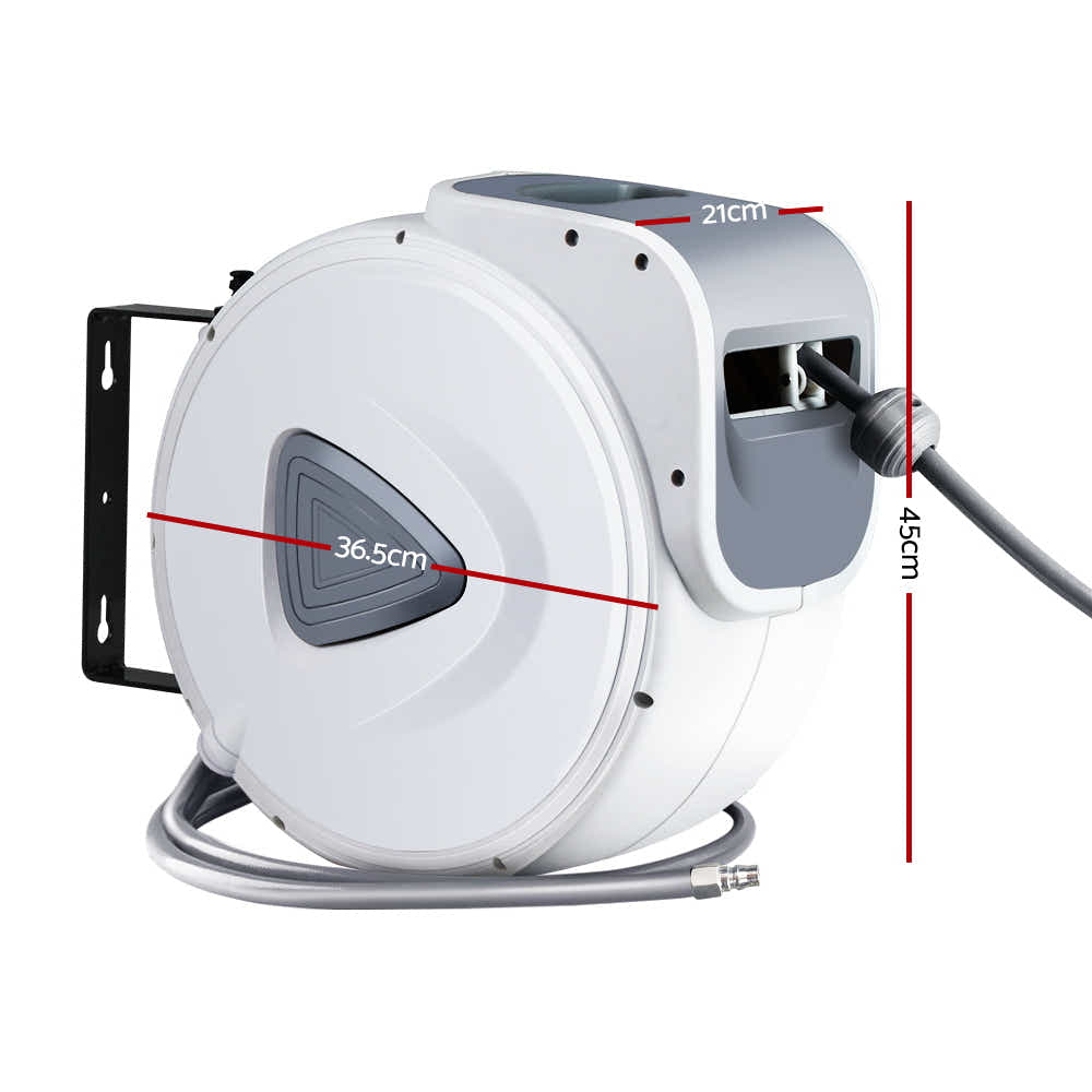 DS NA Air Hose Reel 20m Retractable Rewind Swivel Wall Mount Compressor Garage